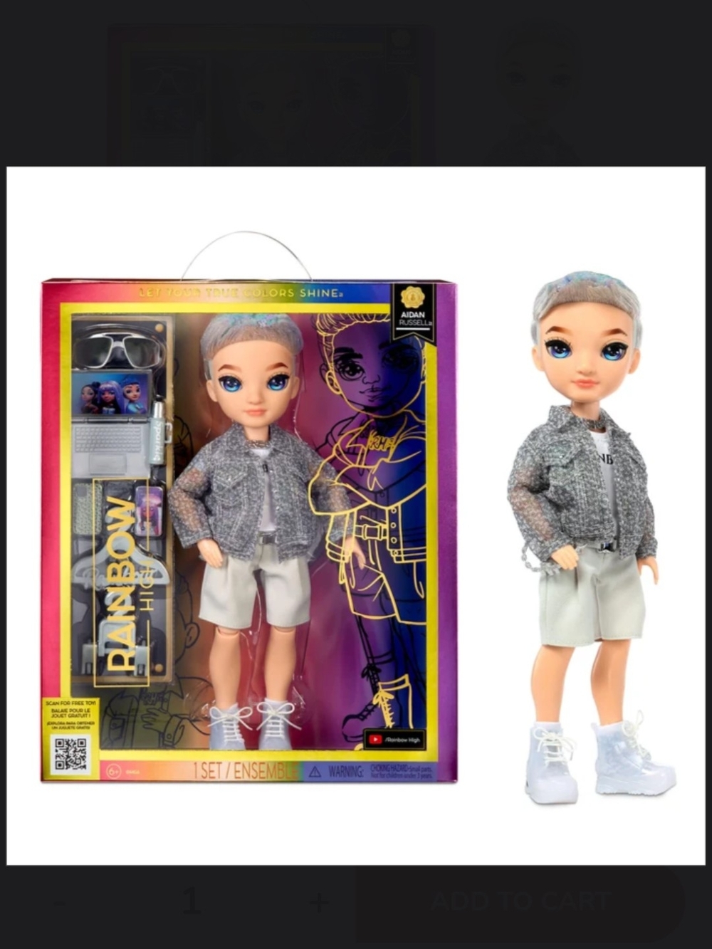 🆕Rainbow Aiden Doll w Exclusive Accessories